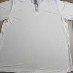 adidas Men’s White Short-Sleeve Athletic Shirt